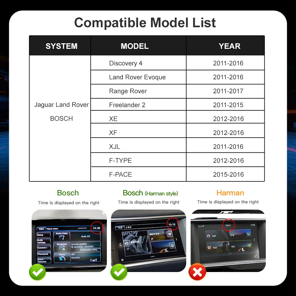 Wireless CarPlay Android Auto Car Kit for Jaguar Land Rover Discovery 4 Range Rover Evoque
