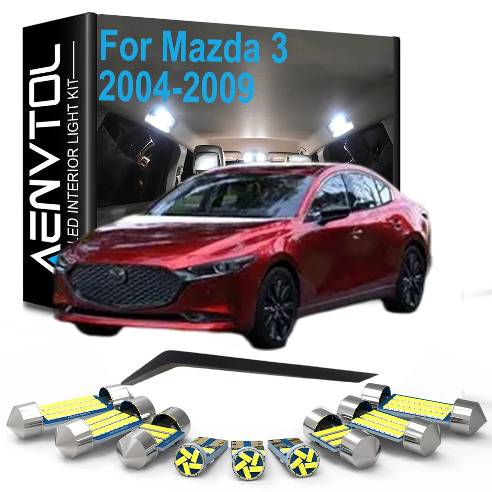 8-Piece LED Interior Light Kit for Mazda - Canbus Error-Free Interior Bulbs