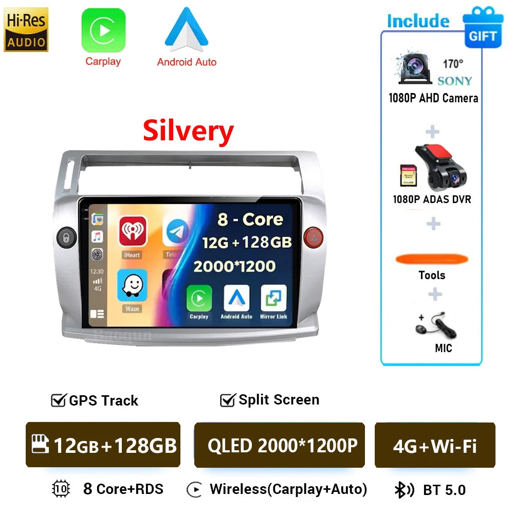 Android 16 For Citroen C4 C-Triomphe Quatre 2004-2014 Navigation GPS Multimedia Car Radio