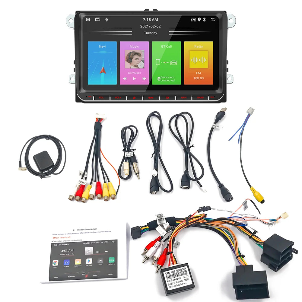 BQCC 9093 9" Car Player For VW Volkswagen Golf Polo Tiguan Passat Mirrorlink WIFI GPS BT Wireless Carplay Quad/Octa Core IPS RDS