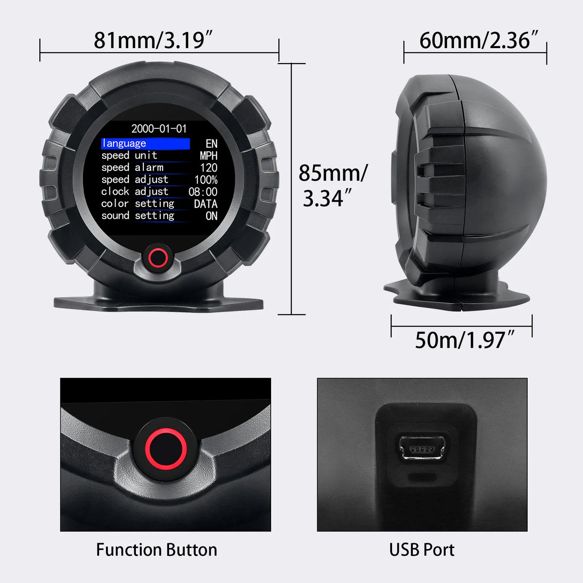 AD X95 Head Up Display GPS HUD Slope Meter Accessories HUD Auto Electronic Speedometer MPH KMH S - Automotive LED Light