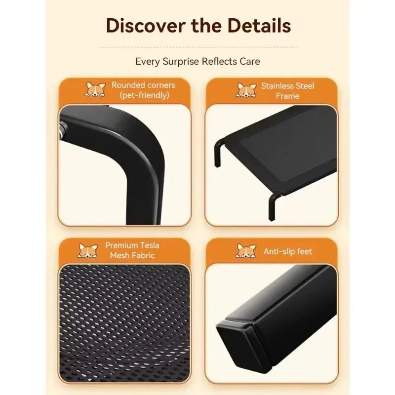 Pet Supplies Foldable Dog Bed All Season Large and Small Dogs Camp Bed Detachable Waable Militar - Automotive LED Light