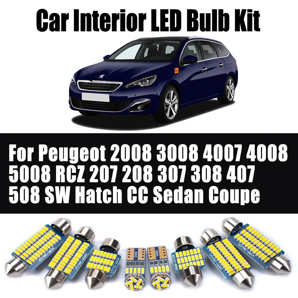 LED Interior Light Kit for Peugeot - Canbus Error-Free Bulbs | AUTOKITSHOP
