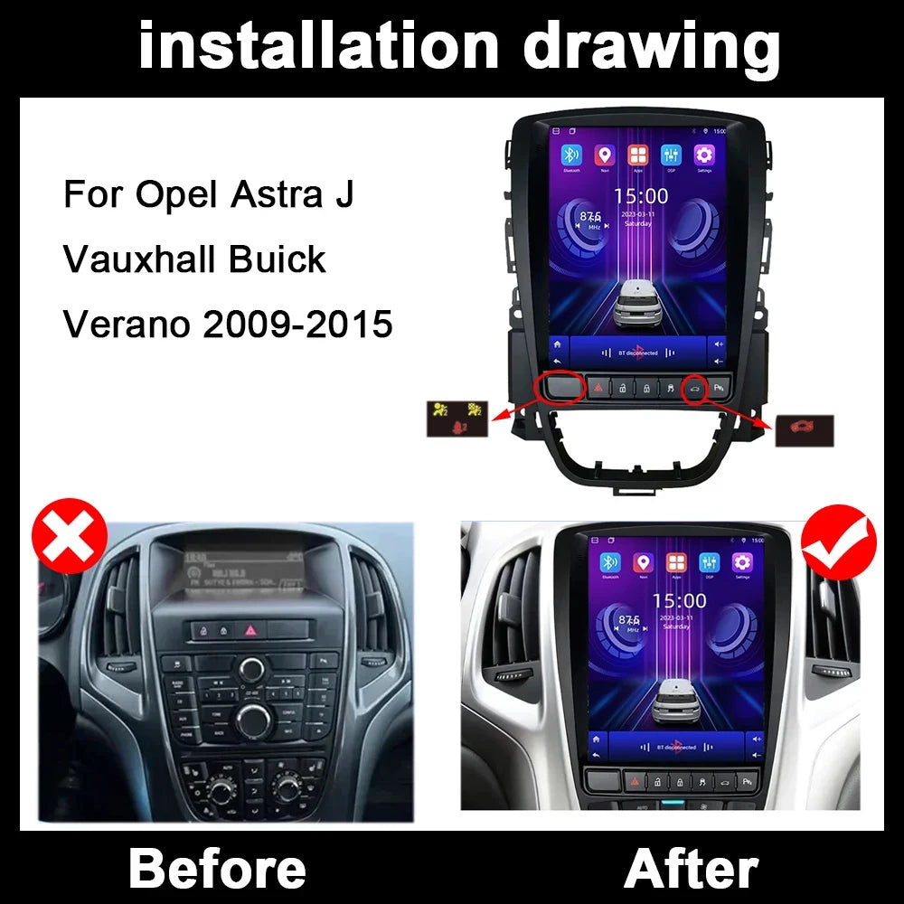 Car Radio Multimedia Video Player GPS Navigation For Opel Astra J Vauxhall Buick Verano 20