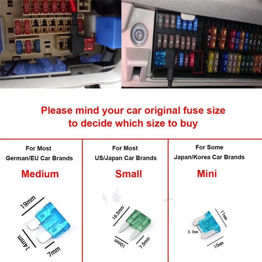 Assorted Car Mini Blade Fuse Auto Car Motorcycle SUV FUSES kit Insurance