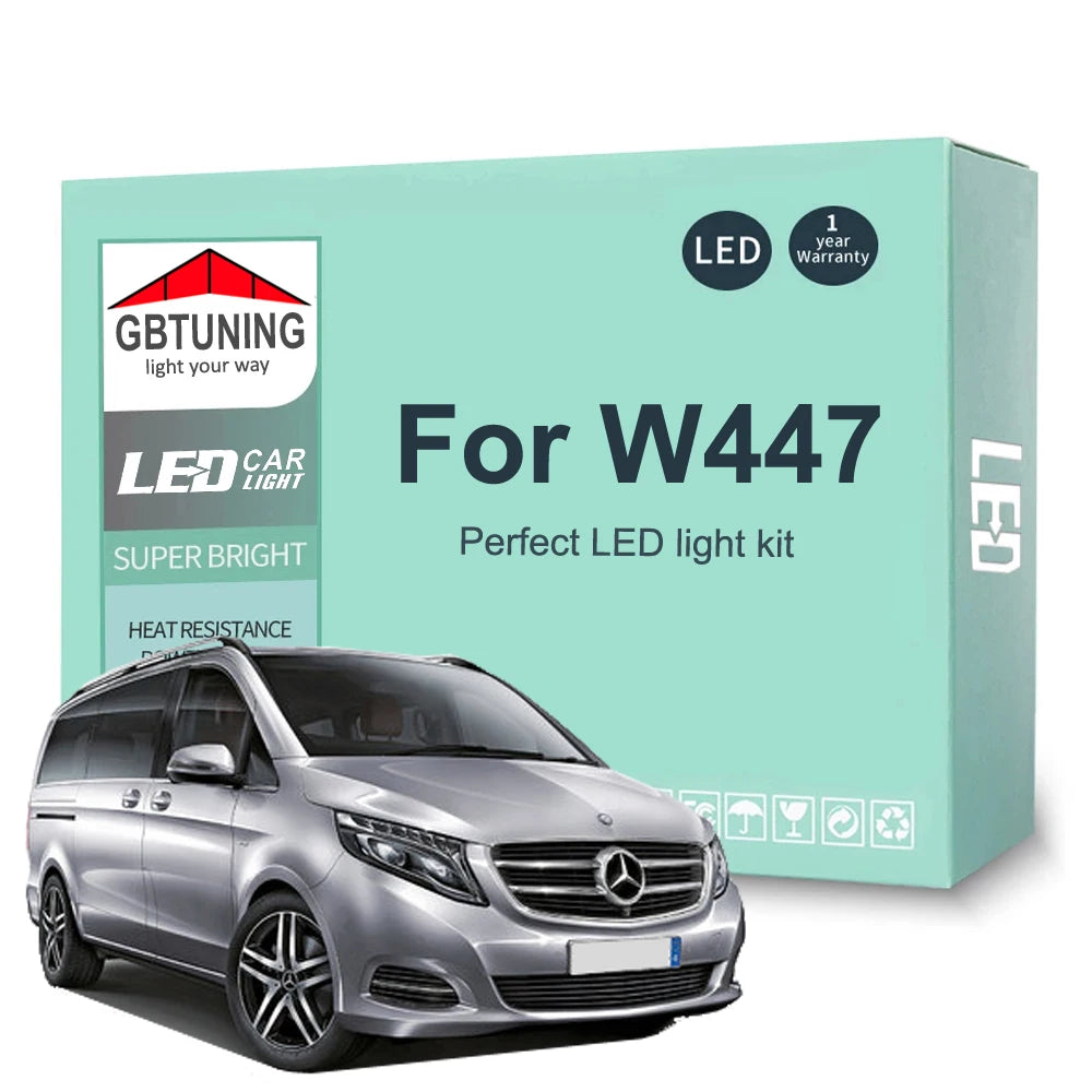 10-Piece LED Interior Light Kit for Mercedes Benz V Class W447 V200 V220 V250 V300 - Canbus Error-Free Bulbs | AUTOKI...
