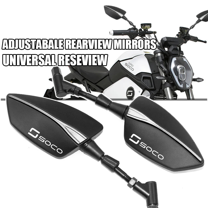 For Super Soco TC TCmax TS TSx High Quality Motorcycle Rearview Side Mirrors Universal 8MM 10MM  - Automotive LED Light