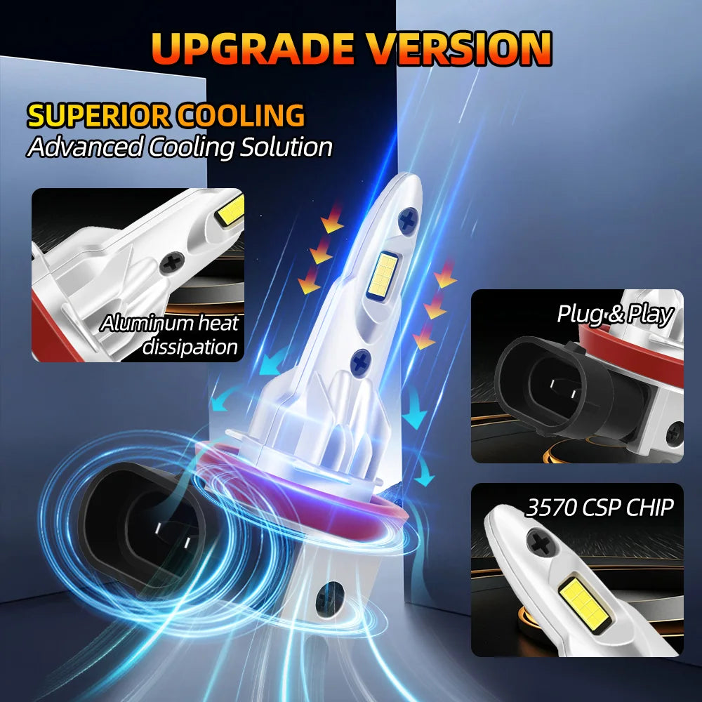 2/4Pcs LED Bulb Headlight Wireless 160W Auto Light Lamp 6000K For NISSAN LEAF ZE1 Hatchbac