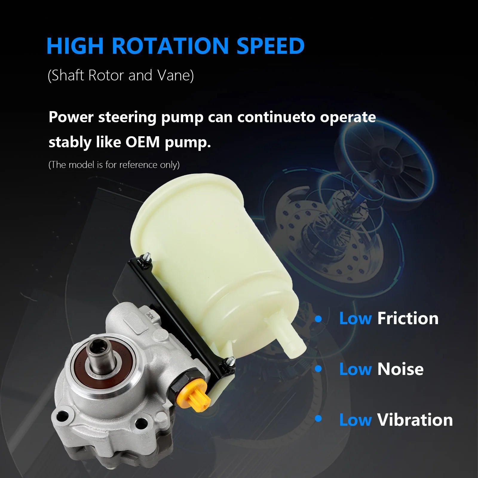 96-1008R Power Steering Pump w/Reservoir For 2003-2007 Dodge Ram 3500 2008-2009 4500 5500
