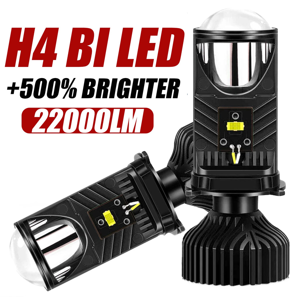 H4 LED Projector Lens Mini H4 LED Lenses Auto Headlight Bulbs CSP Chip High Low Beam Canbu