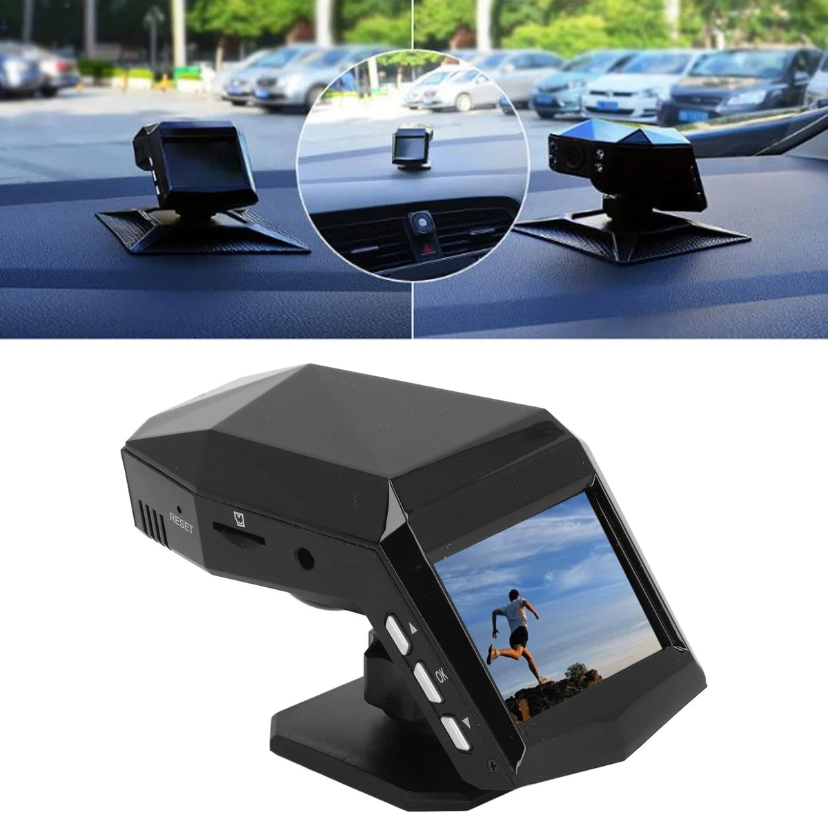 Front and Rear Dash Cam Loop Recording 170 Degree Wide Angle 2.0 Inch Display Screen Dash Cam Fr - Automotive LED Light