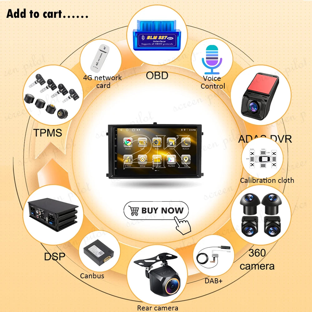 Android 16 For SsangYong Rexton Y250 2 2006 - 2012 Car Radio 2Din Multimedia Video Player  | AUTOKITSHOP