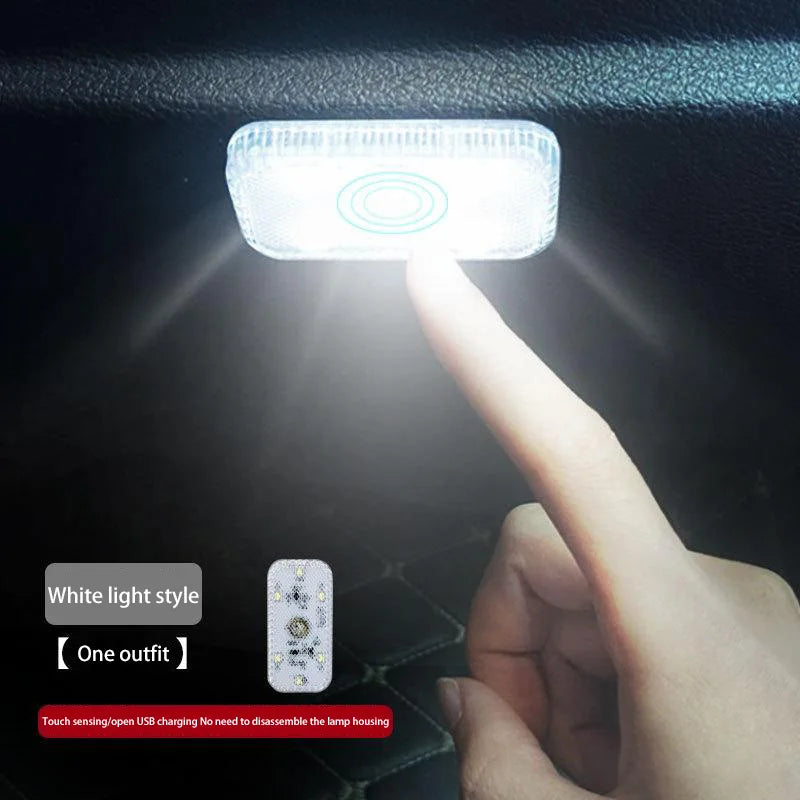 LED Touch Lights Small Wireless Car Interior Lights Auto Design Roof Reading Lamp For Storage Box Wireless Magnetic USB Charging