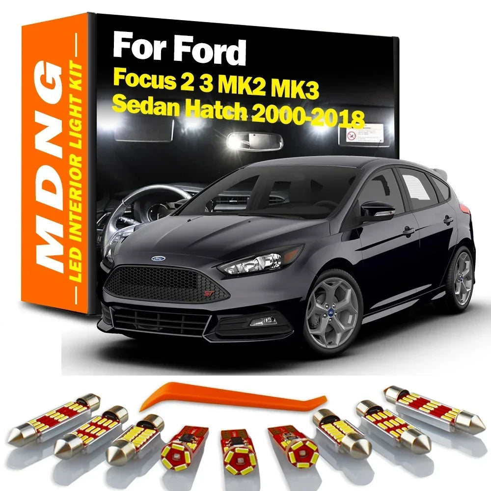 LED Interior Light Kit for Ford Focus 2 3 MK2 MK3 Sedan Hatch 2000-2017 - Canbus Dome Map Door Trunk Bulbs | AUTOKITSHOP