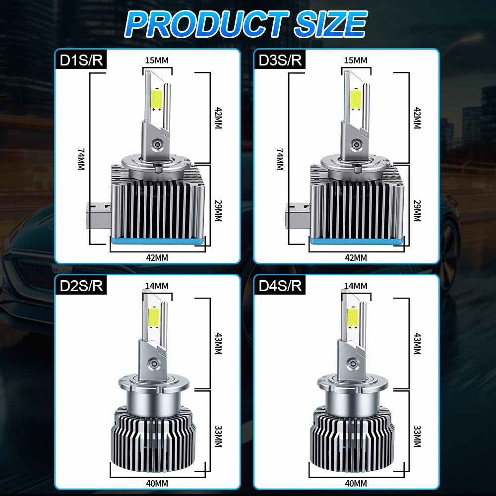 D1S D3S D2S LED Canbus Headlight Bulb Xenon D4S D1R D3R D2R D4R D8S Ultra Powerful Spotlig