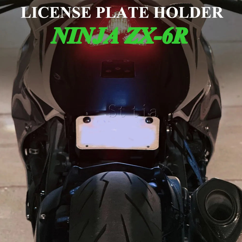 ZX 6R ZX6R Motorcycle License Plate Holder Bracket Fender Eliminator For KAWASAKI NINJA ZX-6R 20 - Automotive LED Light
