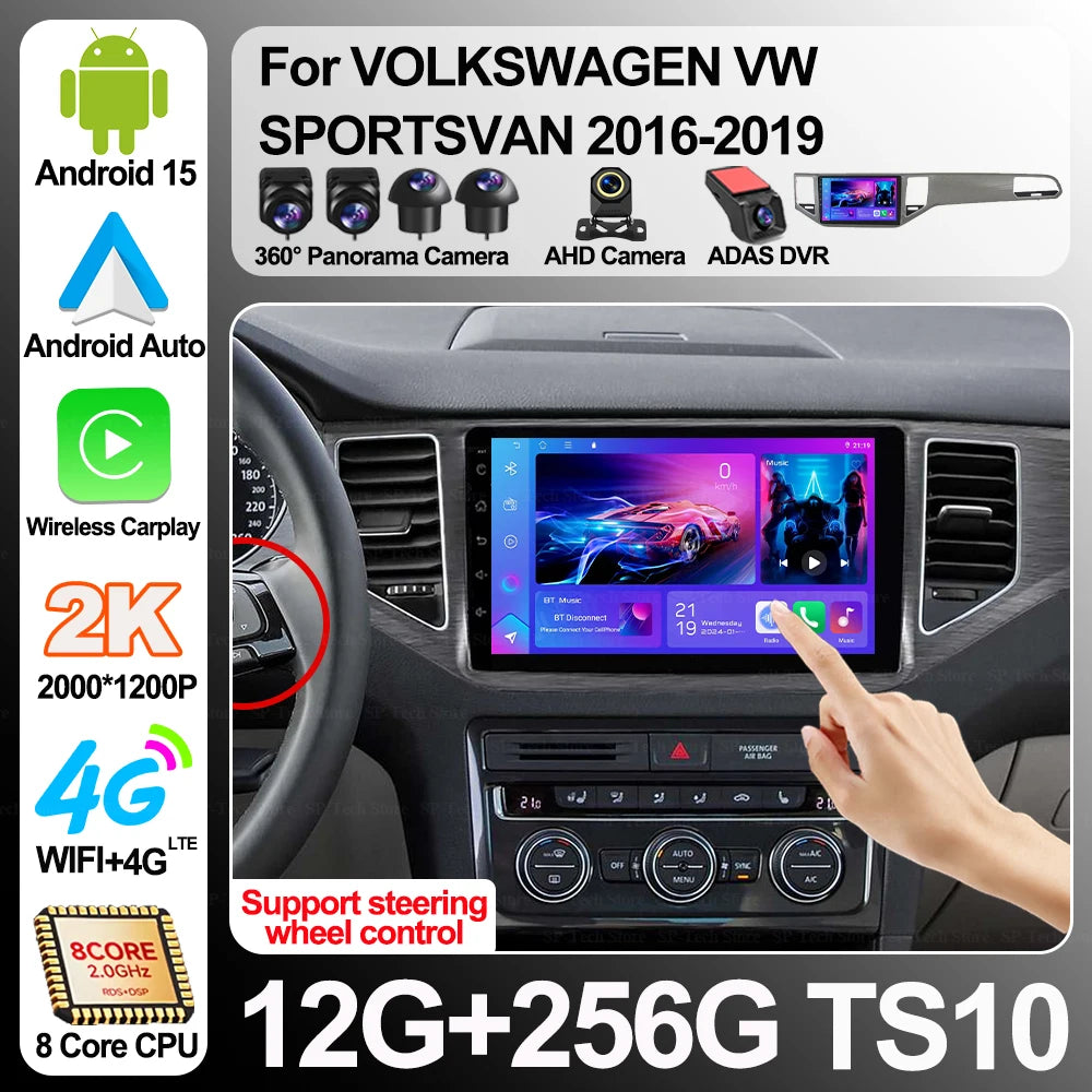 Android 16 For Volkswagen Vw Sportsvan 2016-2019 Car Radio Multimedia Video Player Stereo  | AUTOKITSHOP