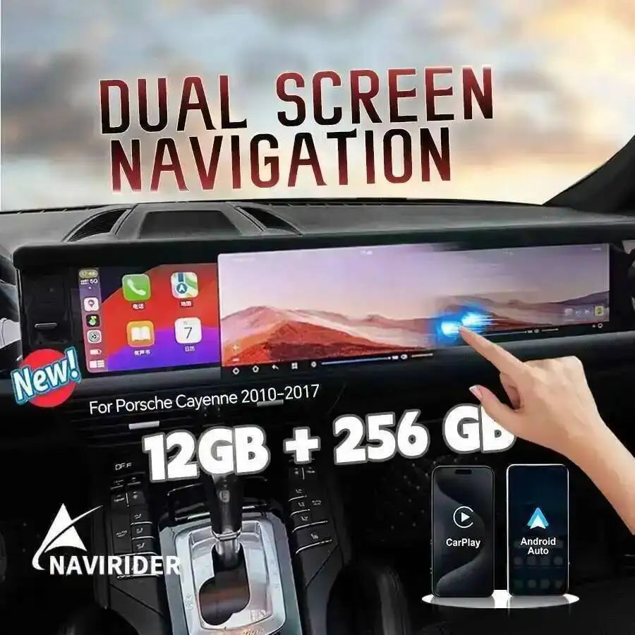 S 12.3Inch+12.3Inch Upgraded Interactive Dual Screen For Porsche Cayenne 2010-2017 Android | AUTOKITSHOP