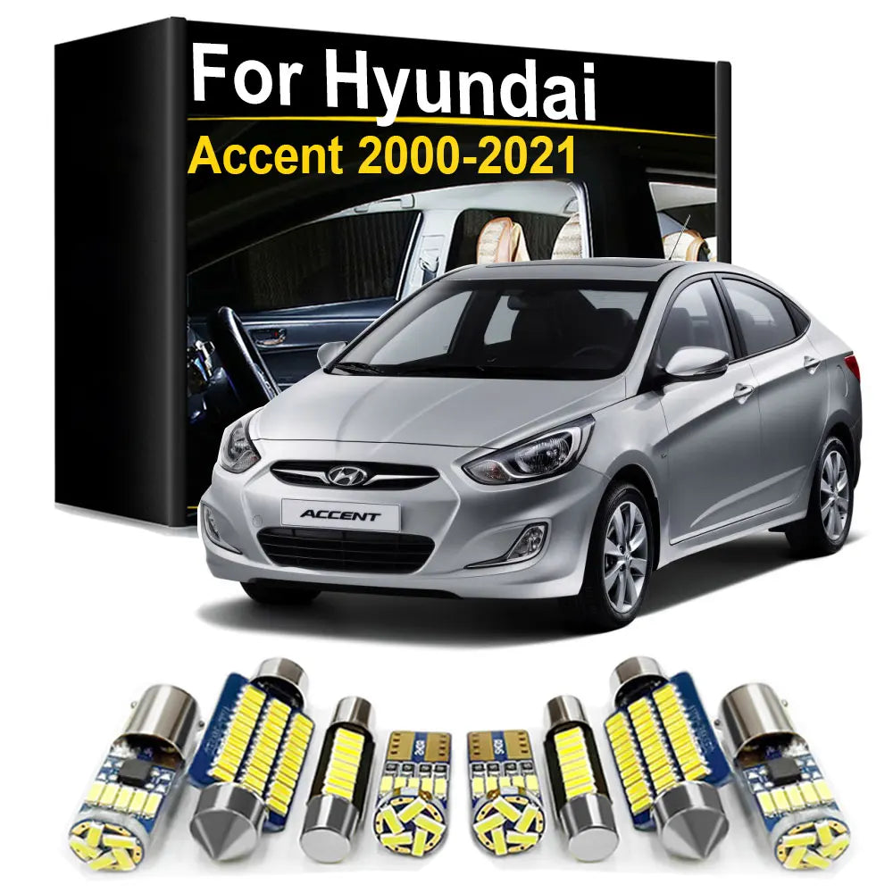 LED Interior Light Kit for Hyundai Accent 2 3 4 5 LC MC RB HC - Canbus Error-Free Bulbs | AUTOKITSHOP