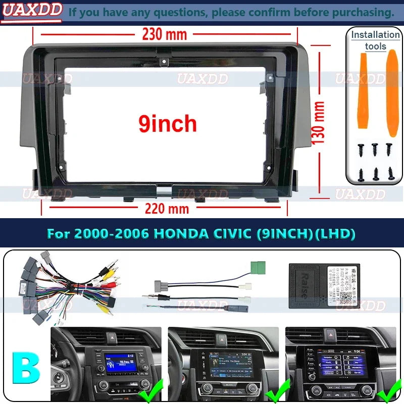 2 Din Car CD DVD Radio Android Fascia Multimedia for Honda 2016 Civic 9 Inch MP3 MP5 Video