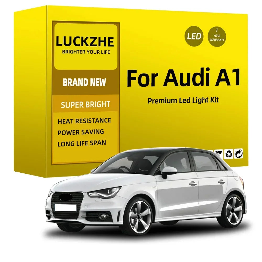 8-Piece LED Interior Light Kit for Audi A1 8X Hatchback Sportback 2010-2018 - Canbus Dome Map Door Trunk Bulbs | AUTO...