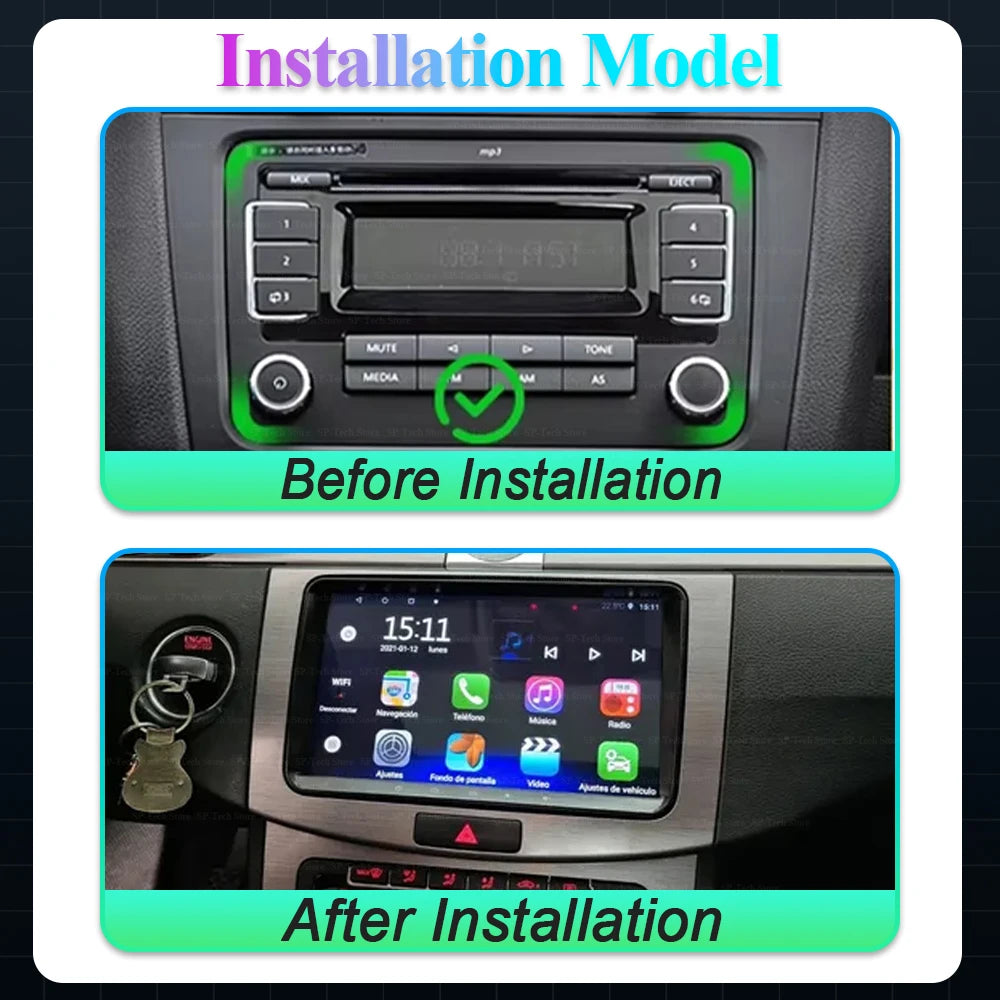 Android 16 For Vw Volkswagen Polo Tiguan Golf Passat B6 B7 Jetta Skoda Octavia Seat Car Ra | AUTOKITSHOP