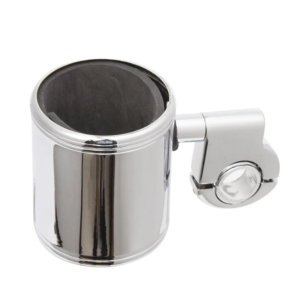 Motorcycle Universal 7/8" 1'' 1.25'' Cup Holder Chrome Handlebar Drink Bottle Holder For Harley  - Automotive LED Light