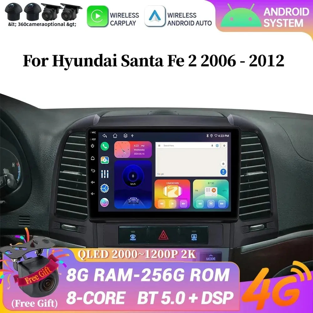 Android 14 For Hyundai SONATA NF 2004-2008 Car Radio Navigation 4G GPS Wireless Bluetooth