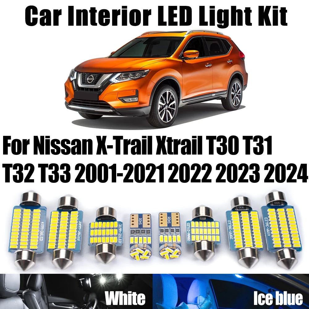 LED Interior Light Kit for Nissan X-Trail Xtrail T30 T31 T32 T33 2001- 2019 - Canbus Dome Map Door Trunk Bulbs | AUTO...
