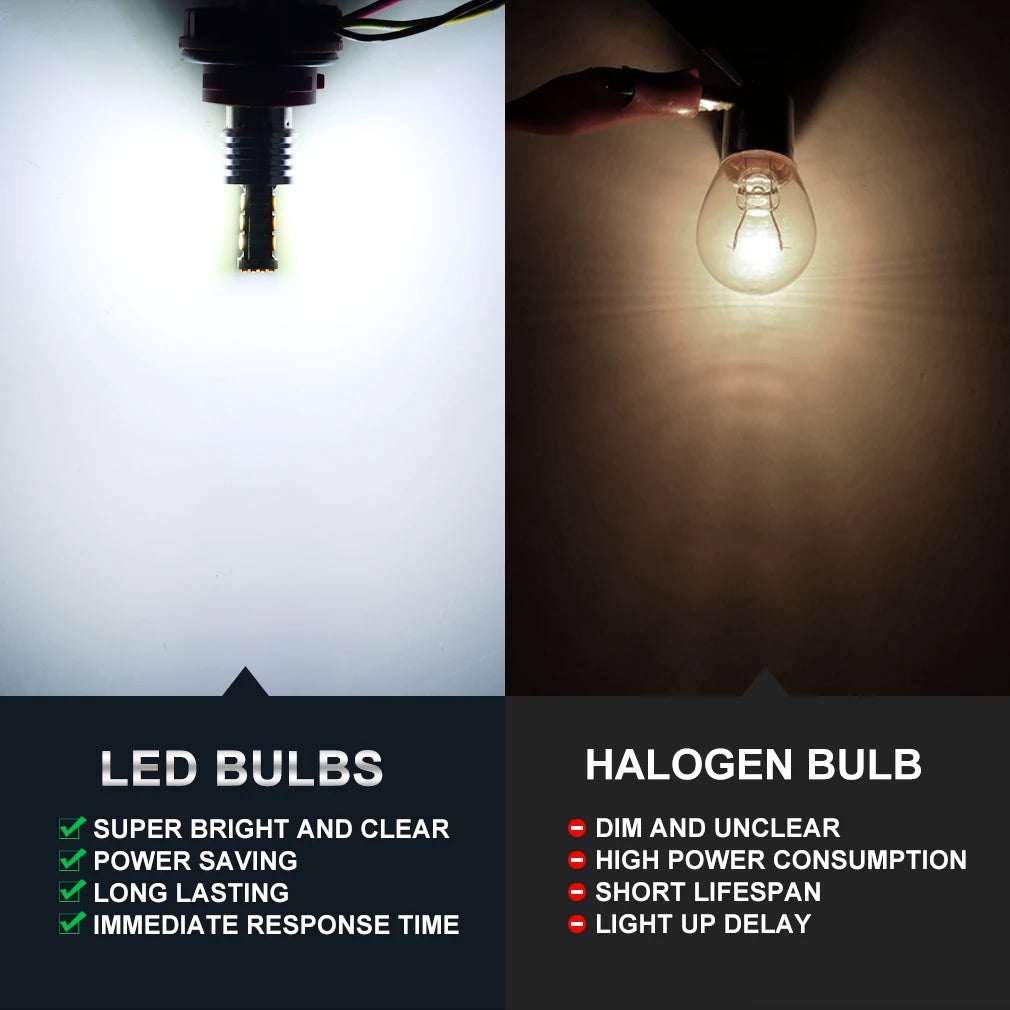 P21W LED Light Bulbs BA15S 1156 BAY15D 1157 P21/5W LED Signal Light Canbus BAU15S PY21W T2