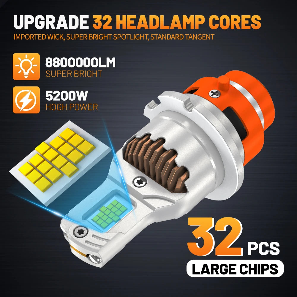 D4S D2S LED Car Headlights Bulbs D2R D2S D4R D4S D1S D3S Turbo Lights 6500K 5200W Auto Lam
