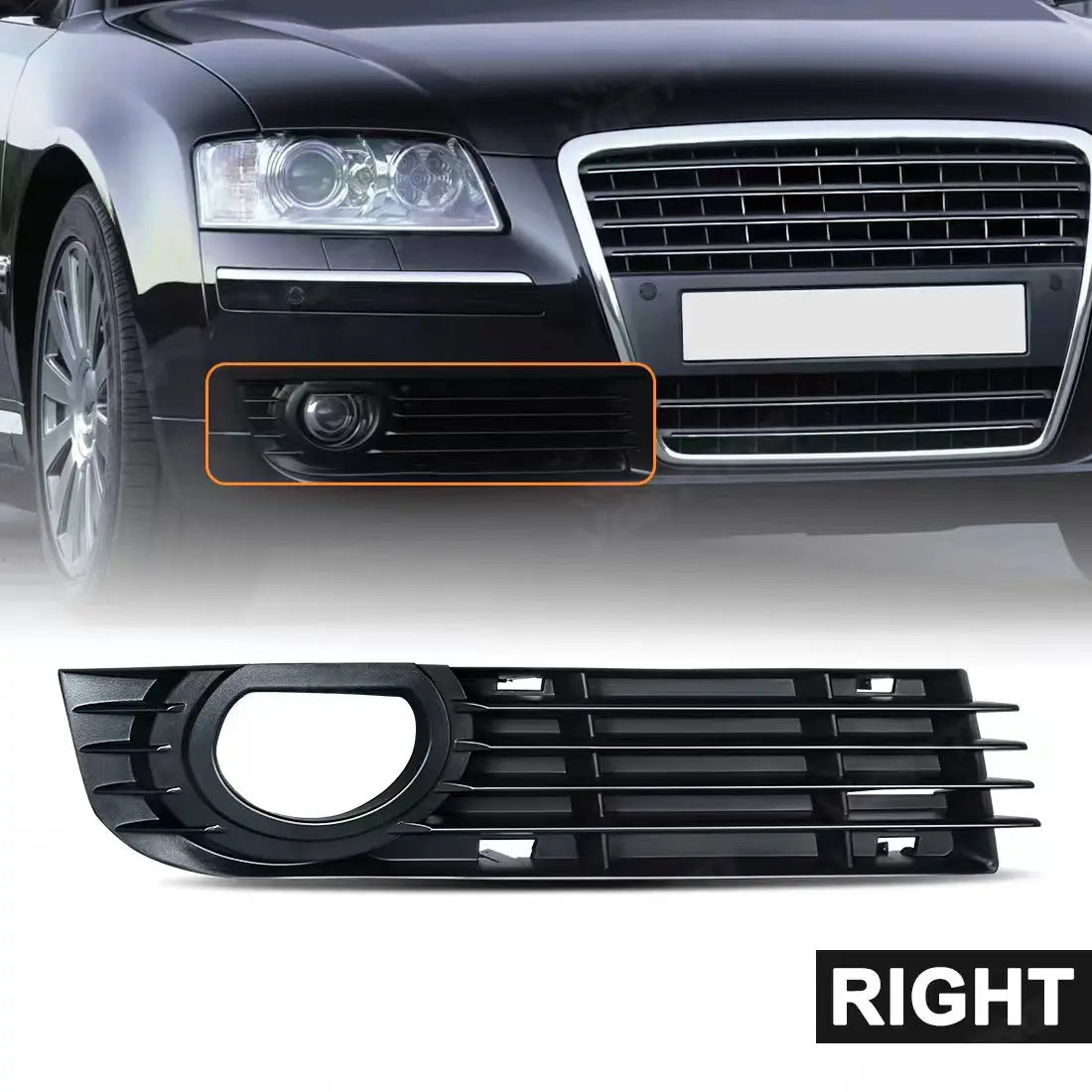4E0807681AA 4E0807682AA For Audi A8 Quattro 4-Door D3 2006 2007 2008 Fog Lamps Cover Car F | AUTOKITSHOP
