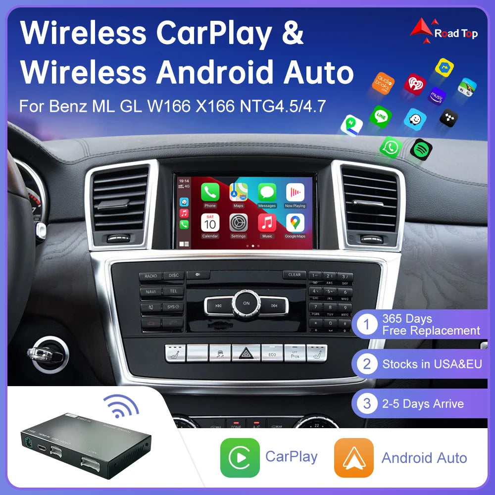 Wireless CarPlay for Mercedes Benz ML GL W166 X166 NTG4.5/4,7 2012-2015 Android Auto Mirro | AUTOKITSHOP