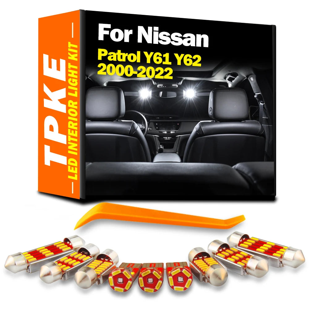 LED Interior Light Kit for Nissan Patrol Y61 Y62 2000 - 2017 - Canbus Dome Map Door Trunk Bulbs | AUTOKITSHOP