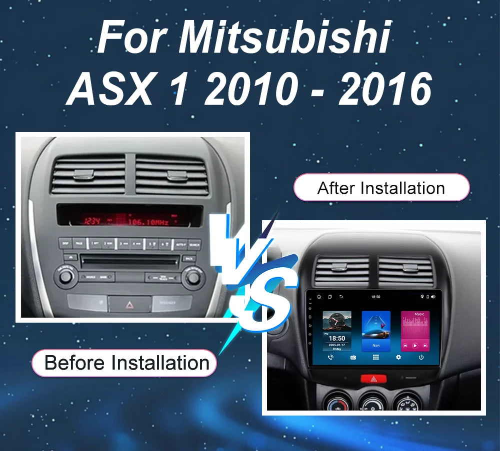 Car Android GPS Navigation For Mitsubishi ASX 1 2010 2011 2012 2013 2014 2015 2016 Auto Ra