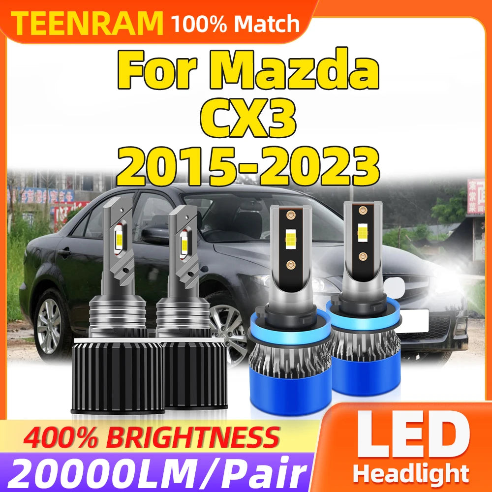 240W Canbus LED Headlight 40000LM High Low Beam Auto Front Lamps 6000K White For Mazda CX3