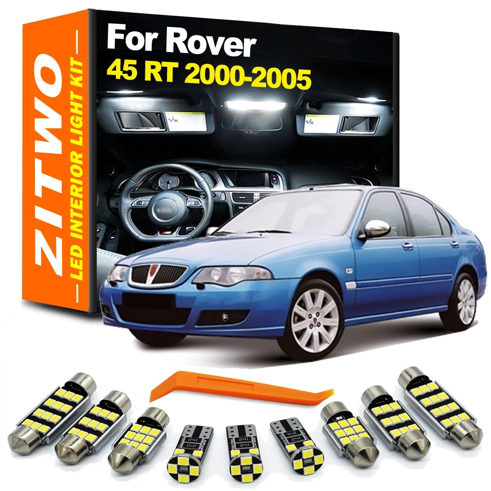ZITWO 8Pcs Car Accessories LED Interior Light Kit For Rover 45 RT 2000 2001 2002 2003 2004 2005 Dome Map Trunk Glove Box Lamp