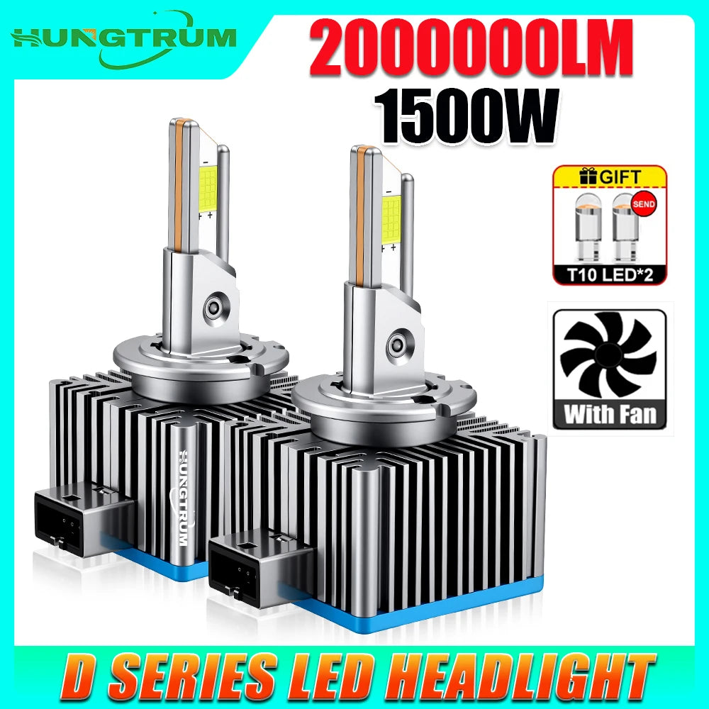 D3S D1S LED Headlights CANBUS Error Free With Turbo Fan D2S D4S D8S D1R D2R D3R D4R Led Li