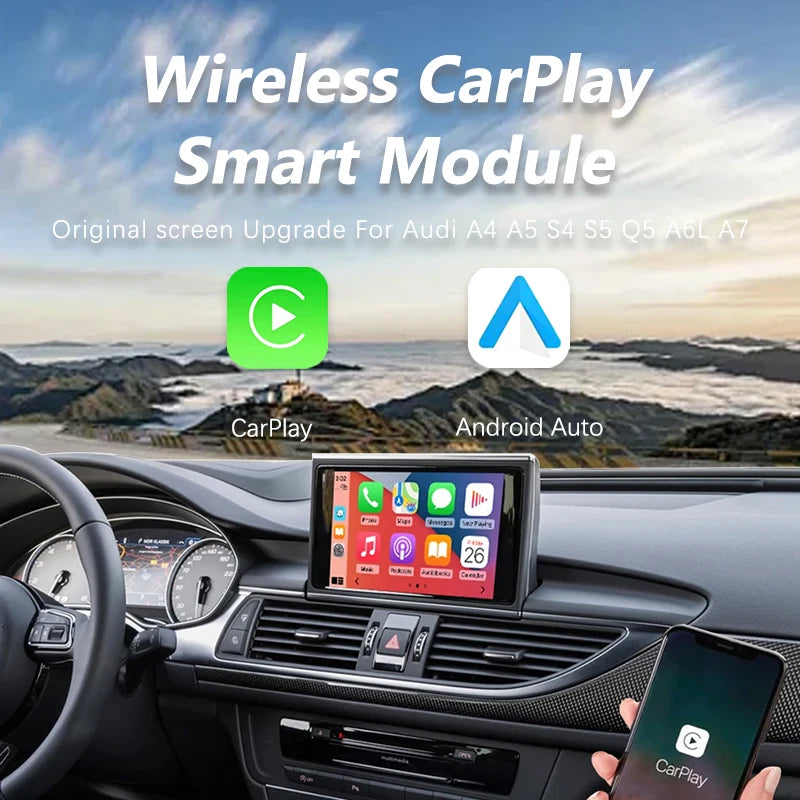 WRWD NEW Wireless CarPlay Android Auto Interface For Audi 2012-2015 A6L A7 8-inch Original