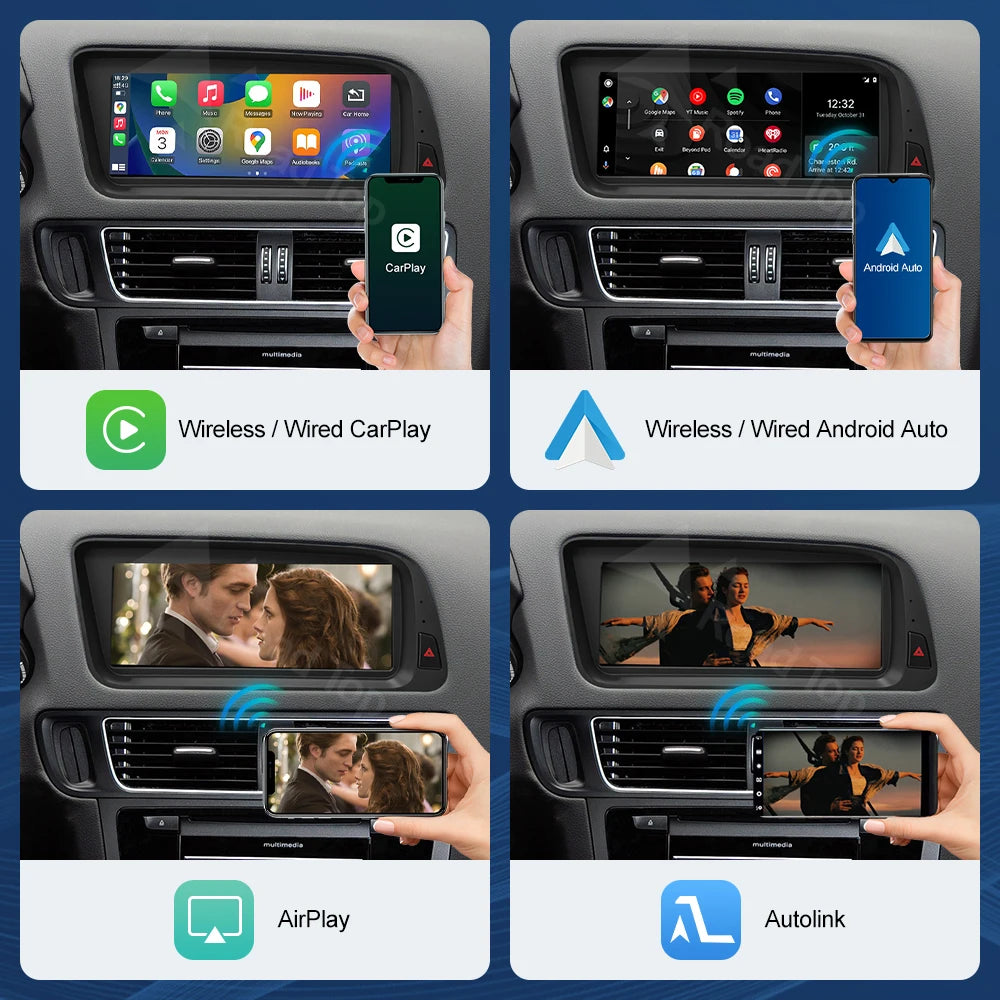 8.8 CN Road Top Multimedia Display Touch Screen For Audi Q5 2009-2017 Airplay Miracast Fun | AUTOKITSHOP