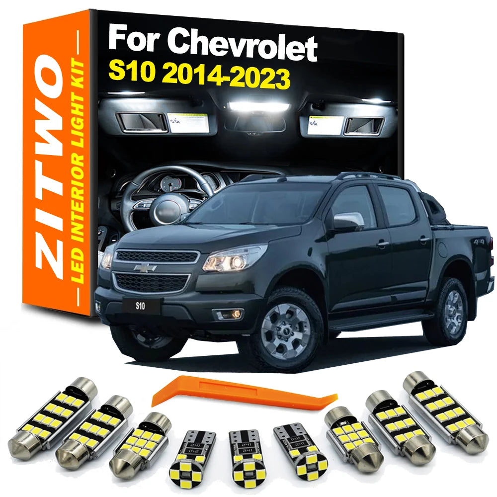 ZITWO 14Pcs Cabus LED Interior Light Kit For Chevrolet Chevy S10 2014 2015 2016 2017 2018 2019 2020 2021 2022 2023 Accessories