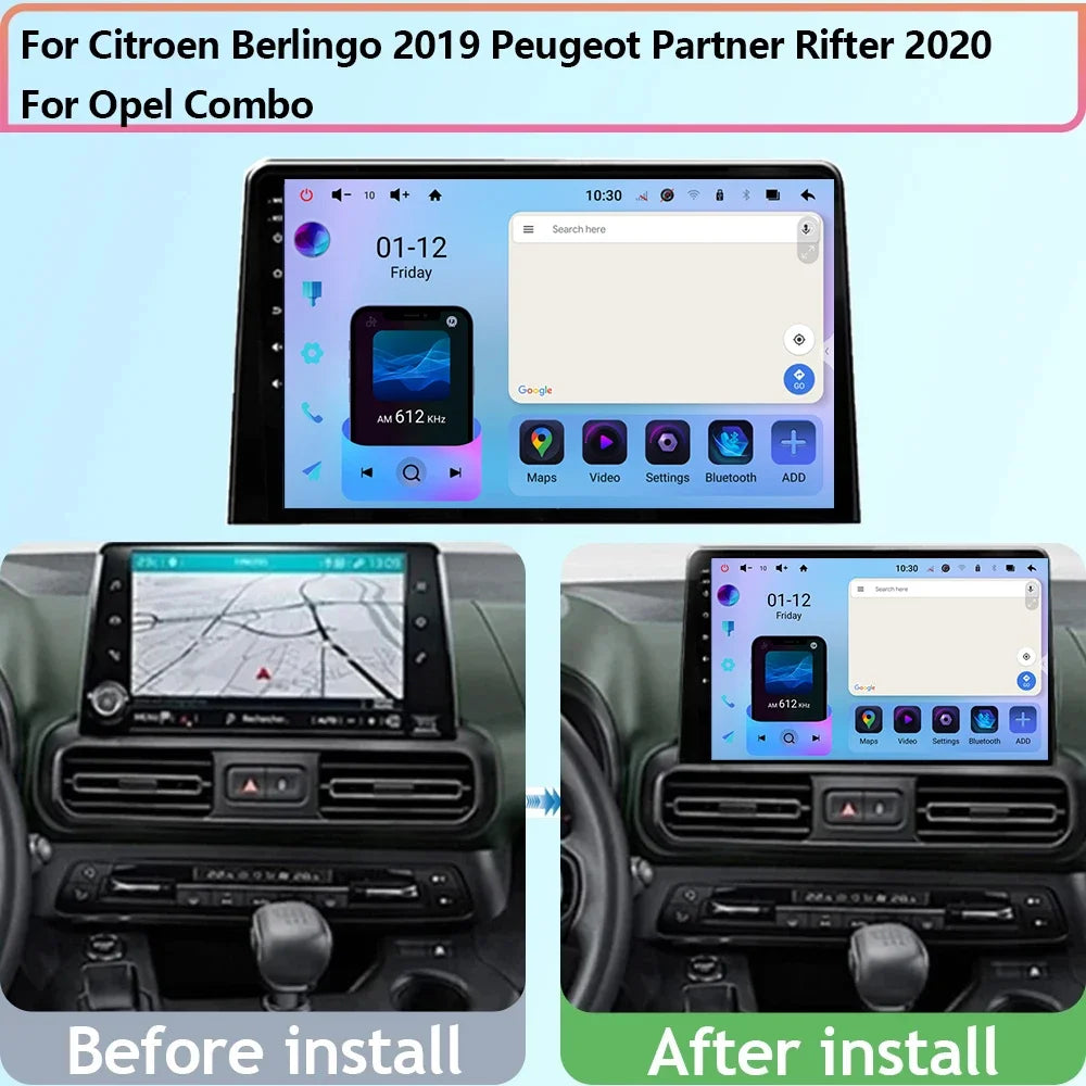Android 15 Car Radio Stereo For Citroen Berlingo 2019 Peugeot Partner Rifter 2020 For Opel