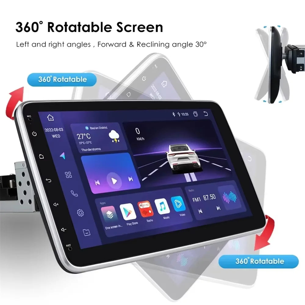 Android 15 1 DIN Screen Universal 9 10 inch Car Stereo CarPlay Car Radio Android Auto GPS  | AUTOKITSHOP