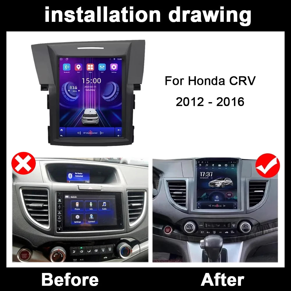 Wireless Carplay For Honda CRV 2012 - 2016 Android 16 Auto Car Radio Multimedia Player GPS