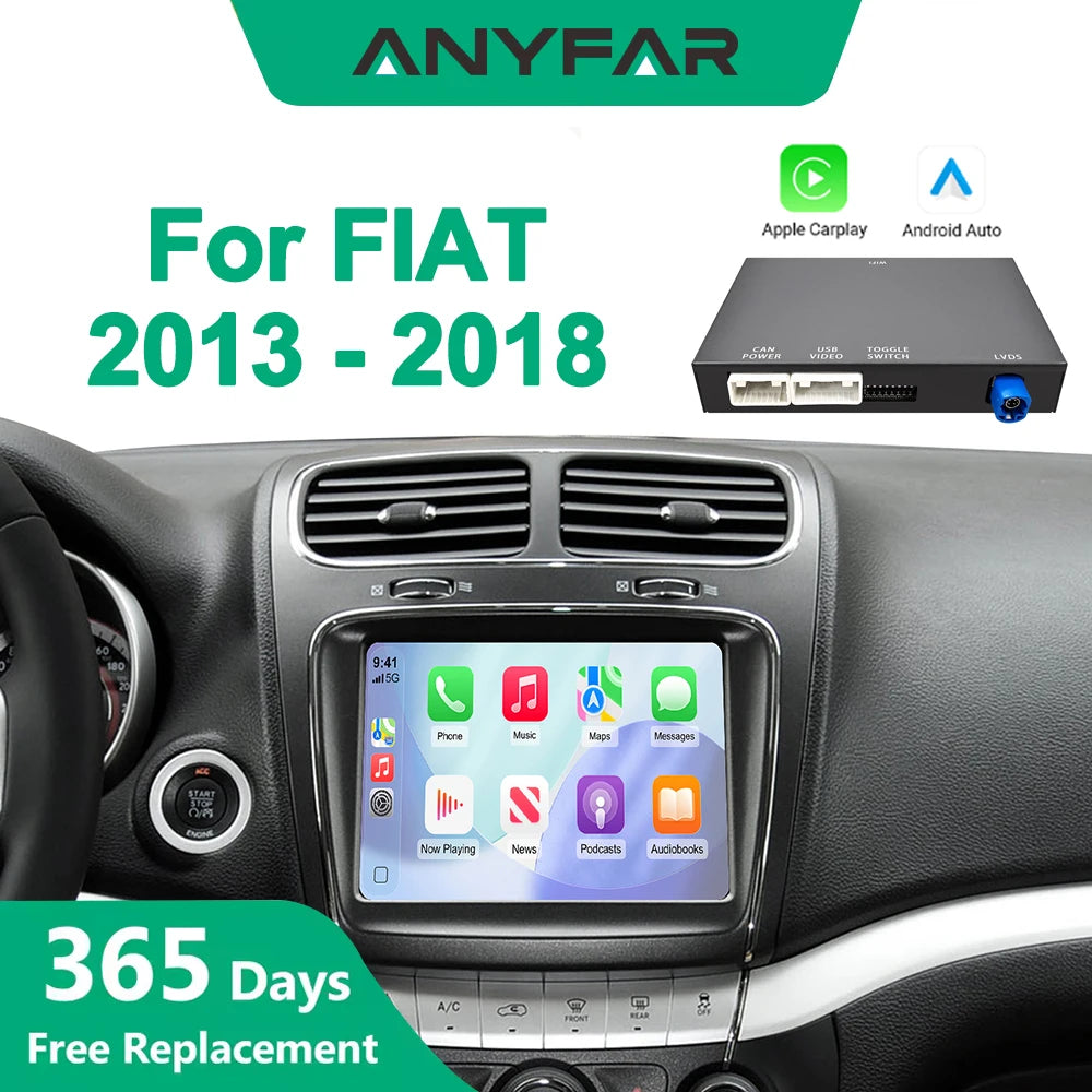 Wireless CarPlay Android Auto For Fiat Freemont 2013-2018 With rear camera