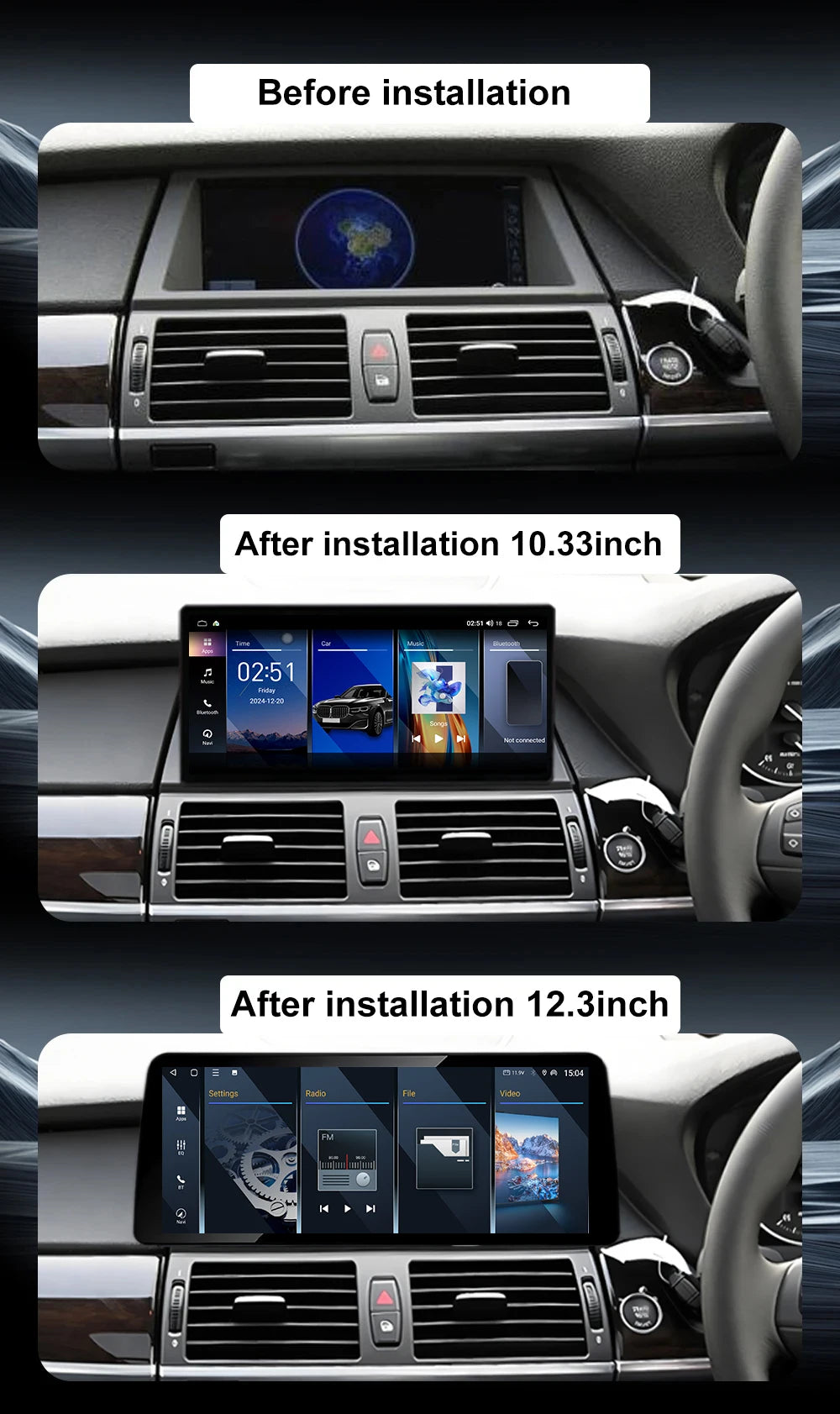 Android OS For BMW X5 E70 X6 E71 2008-2013 Navigation Player BT Multimedia Player Wireless