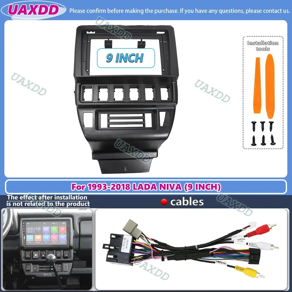 9 Inch Car Frame Adapter For LADA NIVA 1993-2018 Android Radio Dash Fitting Panel MP5 Kit