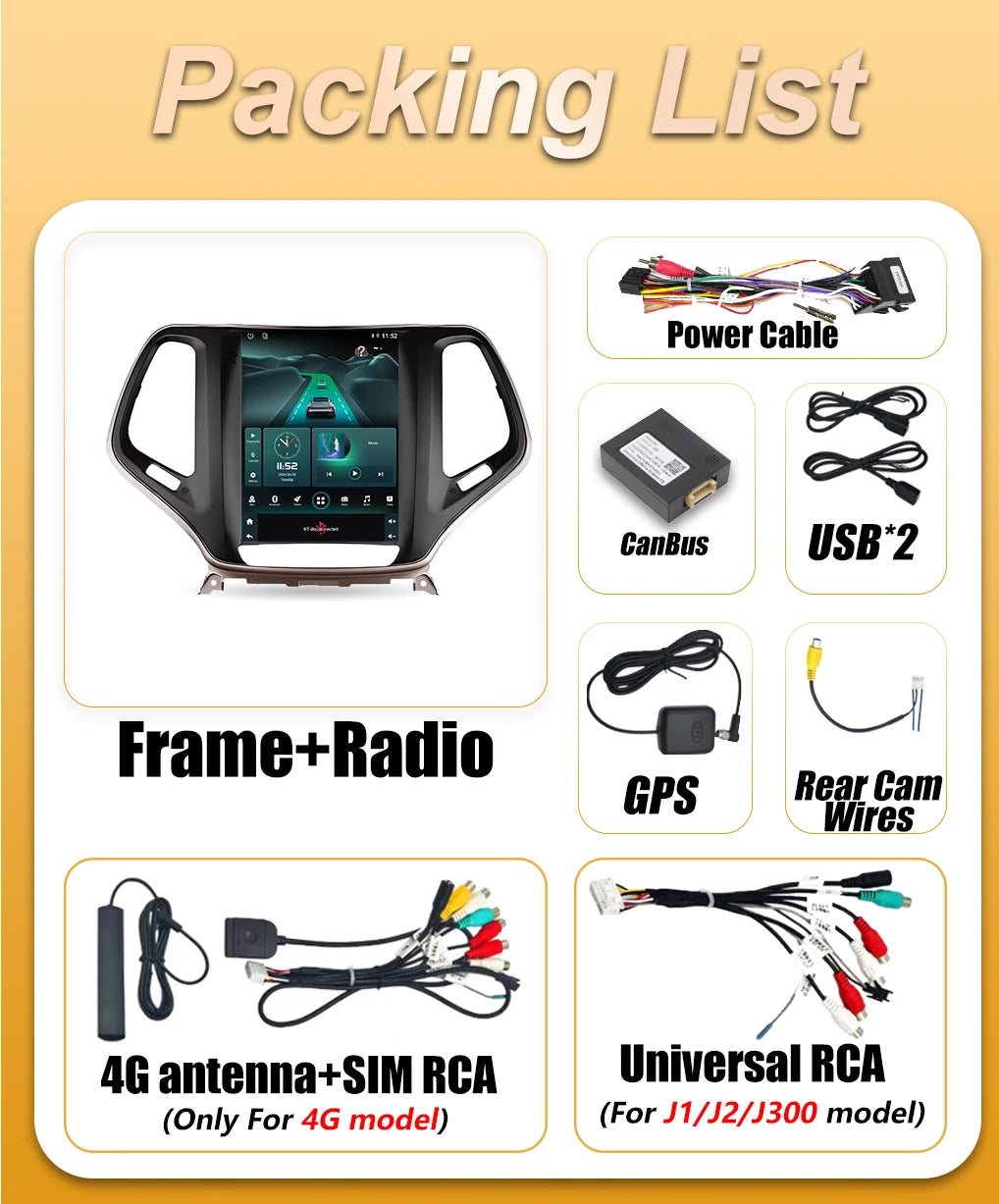 Android 16 Auto Car Radio For Jeep Cherokee 5 KL 2014 2015 2016 2017 2018 Carplay Multimed | AUTOKITSHOP