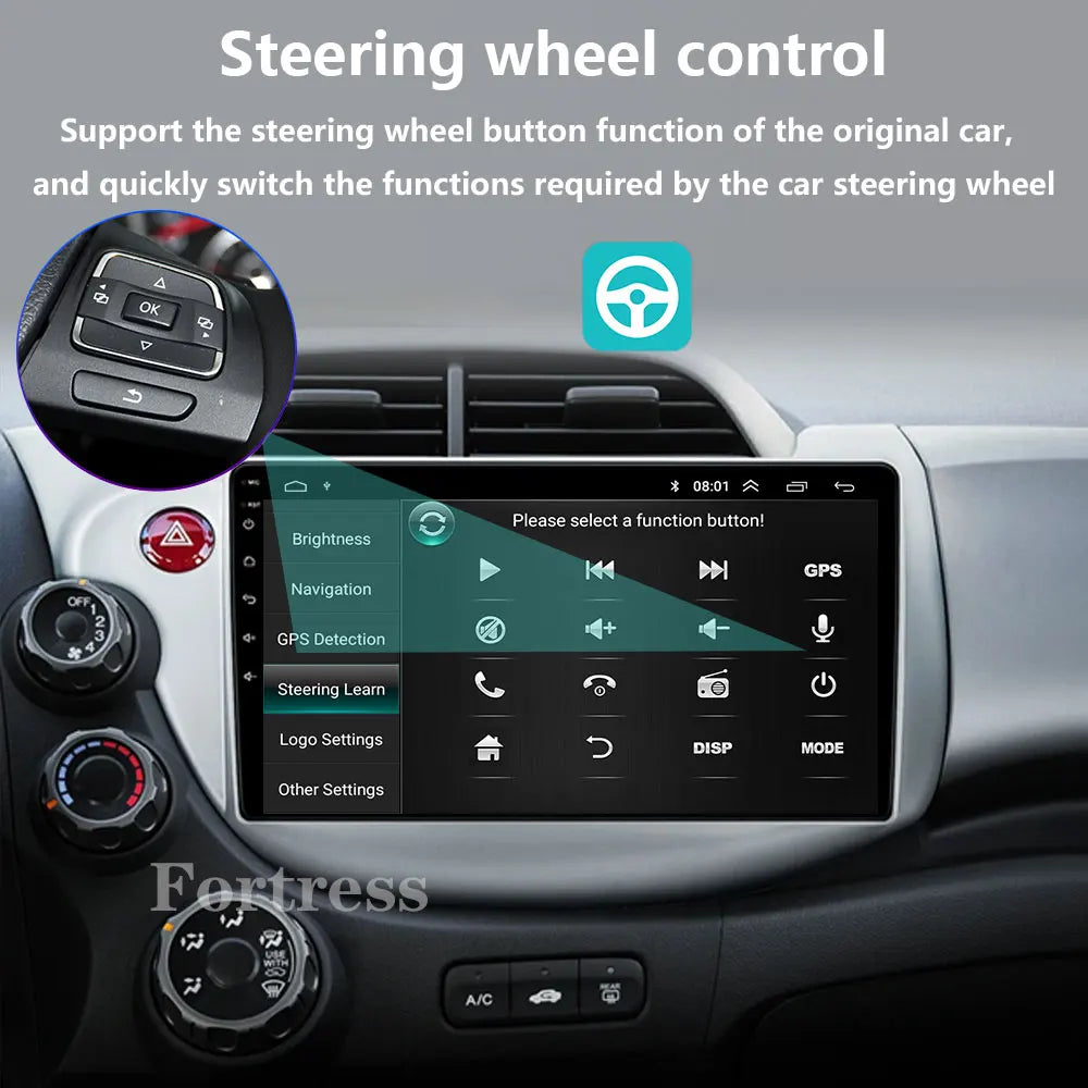 Android 16 Car Stereo Radio For Honda Fit Jazz 2008 - 2013 2din Carplay Multimidia Video P