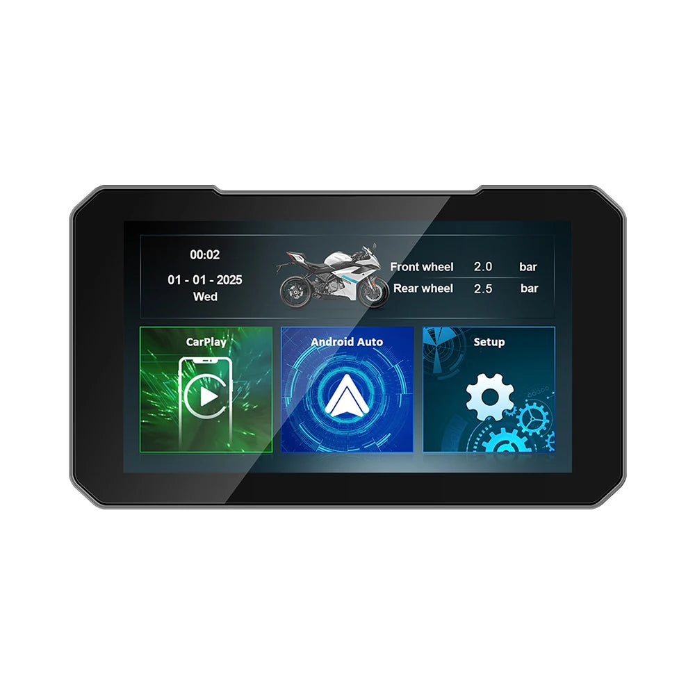 5 Inch Motorcycle Portable GPS Navigation Wireless Carplay Android Auto Display Touch Scre | AUTOKITSHOP